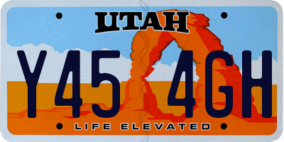 UT license plate Y454GH