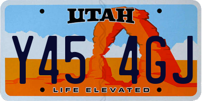 UT license plate Y454GJ