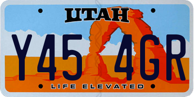 UT license plate Y454GR