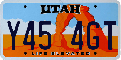 UT license plate Y454GT