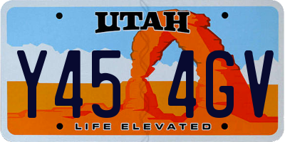 UT license plate Y454GV