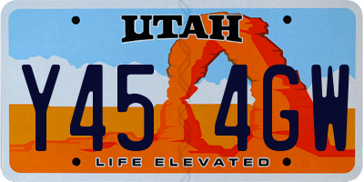 UT license plate Y454GW