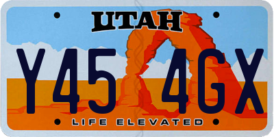 UT license plate Y454GX
