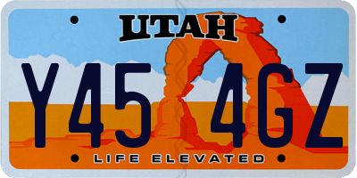 UT license plate Y454GZ