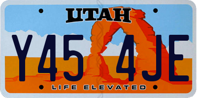 UT license plate Y454JE