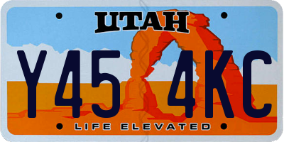UT license plate Y454KC