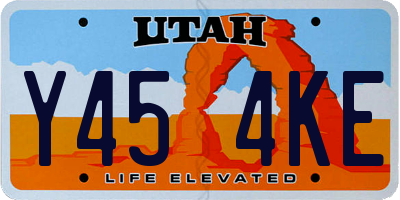UT license plate Y454KE