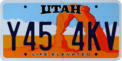 UT license plate Y454KV