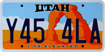 UT license plate Y454LA