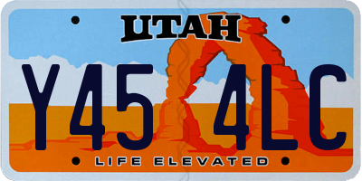 UT license plate Y454LC