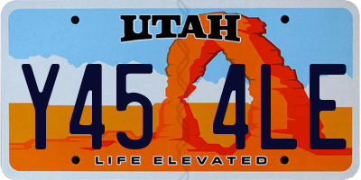 UT license plate Y454LE