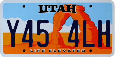 UT license plate Y454LH