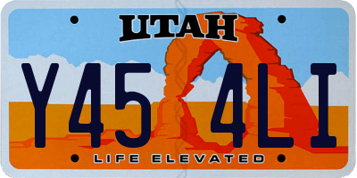 UT license plate Y454LI