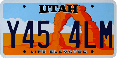 UT license plate Y454LM
