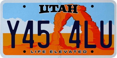 UT license plate Y454LU
