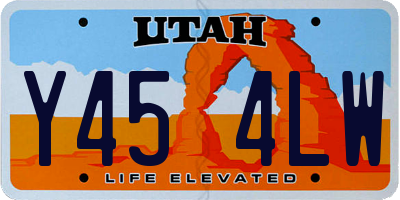 UT license plate Y454LW