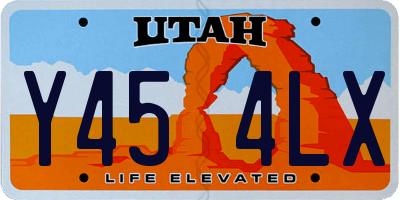 UT license plate Y454LX