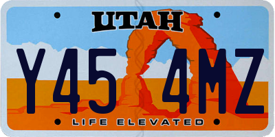 UT license plate Y454MZ