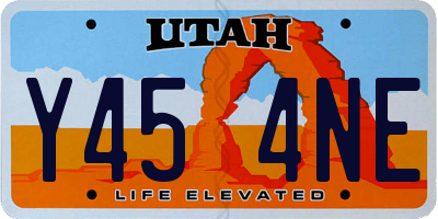 UT license plate Y454NE