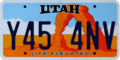 UT license plate Y454NV