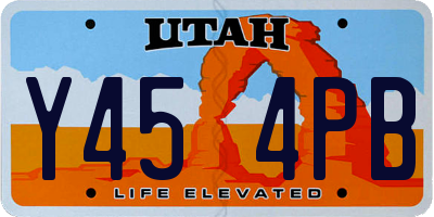 UT license plate Y454PB