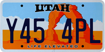 UT license plate Y454PL