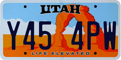 UT license plate Y454PW