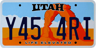 UT license plate Y454RI