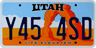 UT license plate Y454SD