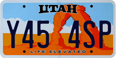UT license plate Y454SP