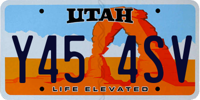 UT license plate Y454SV