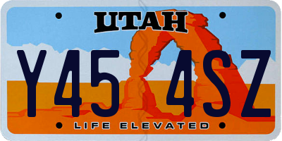 UT license plate Y454SZ