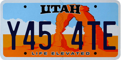 UT license plate Y454TE