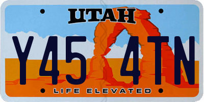 UT license plate Y454TN
