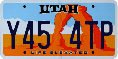 UT license plate Y454TP