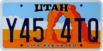 UT license plate Y454TQ