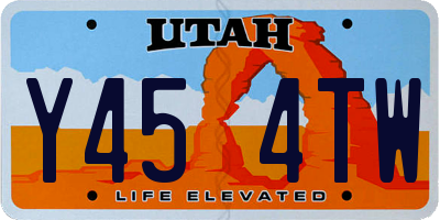 UT license plate Y454TW