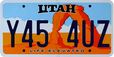 UT license plate Y454UZ
