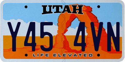 UT license plate Y454VN