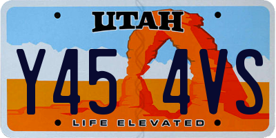 UT license plate Y454VS