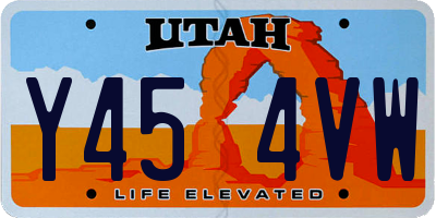 UT license plate Y454VW