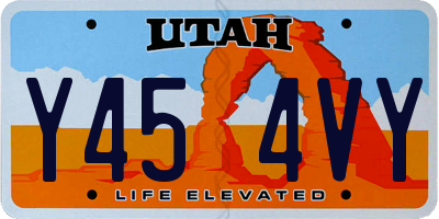UT license plate Y454VY