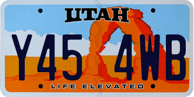 UT license plate Y454WB