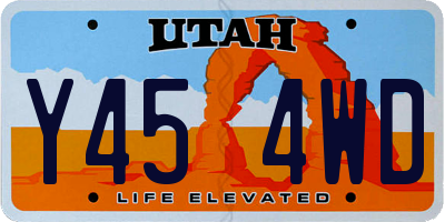 UT license plate Y454WD