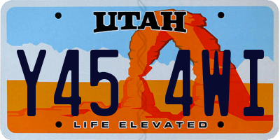 UT license plate Y454WI