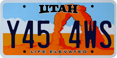 UT license plate Y454WS