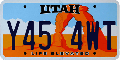 UT license plate Y454WT