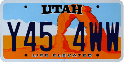 UT license plate Y454WW