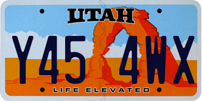UT license plate Y454WX