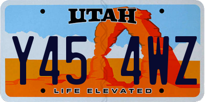 UT license plate Y454WZ